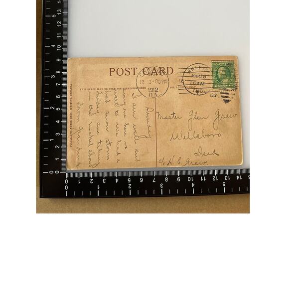 Antique 1907 Litho Ephemera Postcard Tank Fire Whiting IN Posted 1912 Fire Dept - Picture 4 of 7